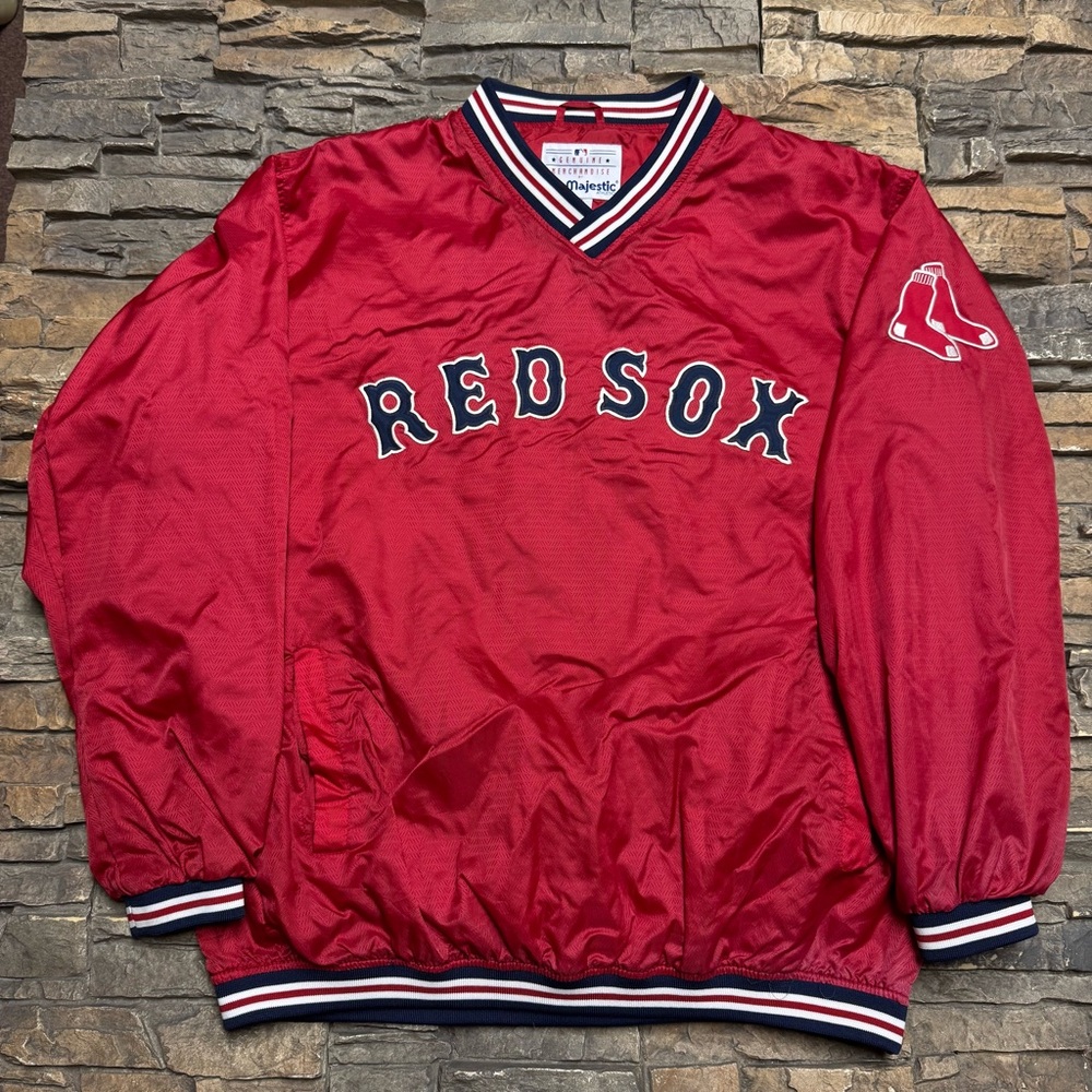 Majestic Red Windbreaker Jacket